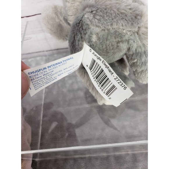 Hug Fun Jungle Elephant 272376 Gray with Red Bow Blue Glitter Eyes plush stuffed - Picture 3 of 11